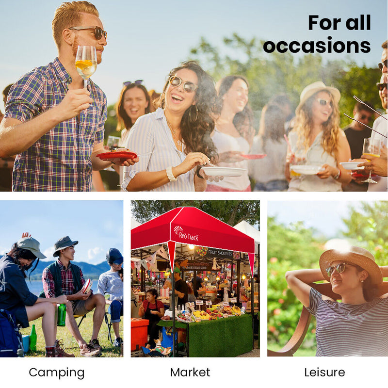 Load image into Gallery viewer, RED TRACK 3.6x2.2m Ultra Compact Folding Gazebo, Walls, Carry bag, Portable Outdoor Popup Marquee for Camping Beach
