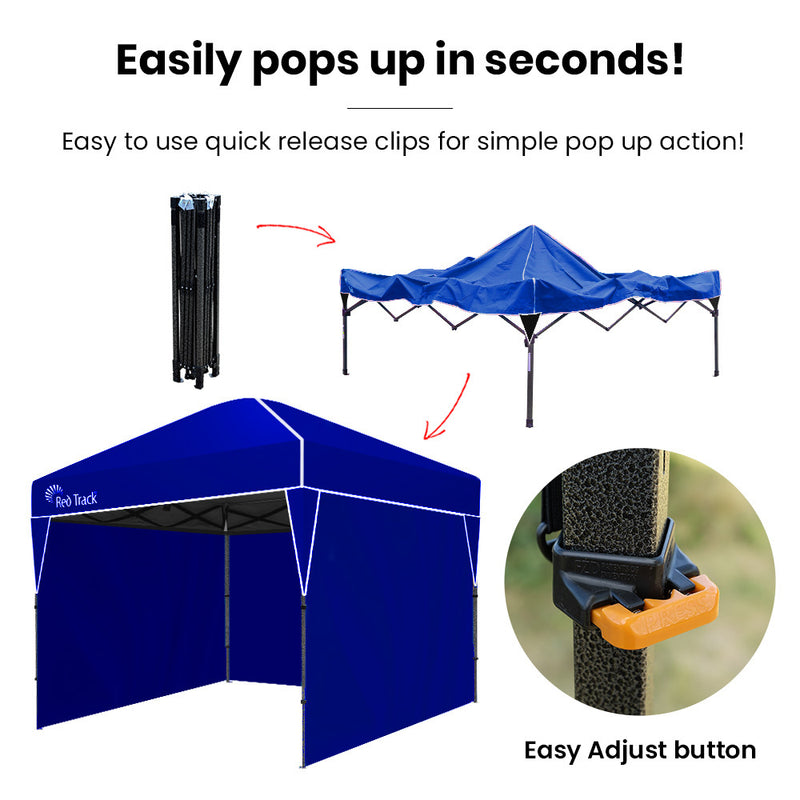 Load image into Gallery viewer, RED TRACK 3x3m Ultra Compact Folding Gazebo, Walls, Carry bag, Portable Outdoor Popup Marquee for Camping Beach, Navy Blue
