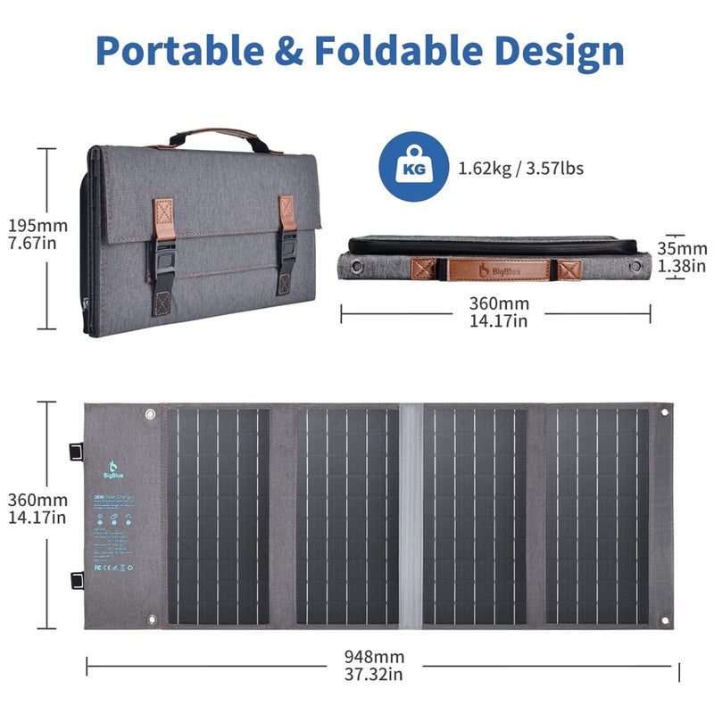 Load image into Gallery viewer, BigBlue Portable 36W Solar Panel Charger
