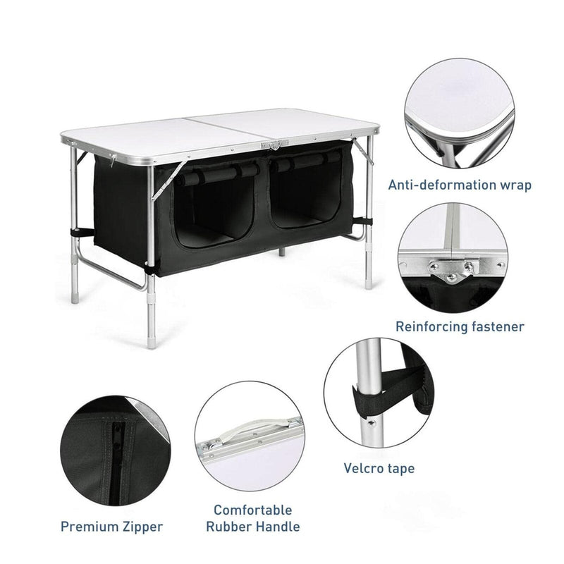 Load image into Gallery viewer, KILIROO Camping Table 120cm Black (With Grey Storage Bag)
