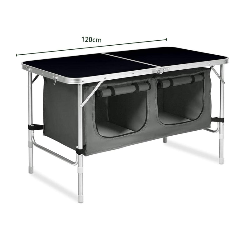 Load image into Gallery viewer, KILIROO Camping Table 120cm Black (With Grey Storage Bag)
