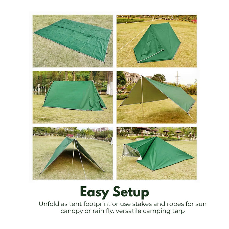 Load image into Gallery viewer, KILIROO 3X4m Large Waterproof Camping Tarp Tent (Forest Green)
