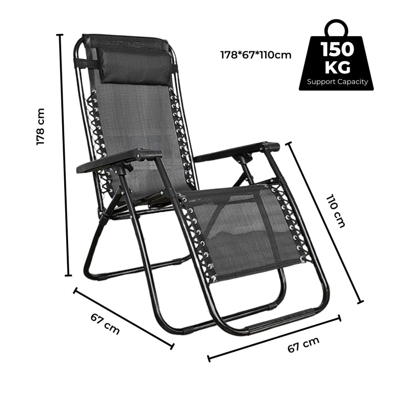 Load image into Gallery viewer, KILIROO Folding Reclining Camping Chair With Breathable Mesh (Black)
