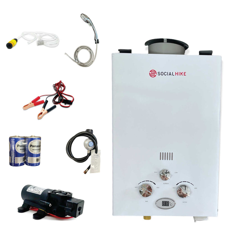 Load image into Gallery viewer, 6L Portable Gas Water Heater Shower Outdoor Camping Hot Pump Tankless LPG System
