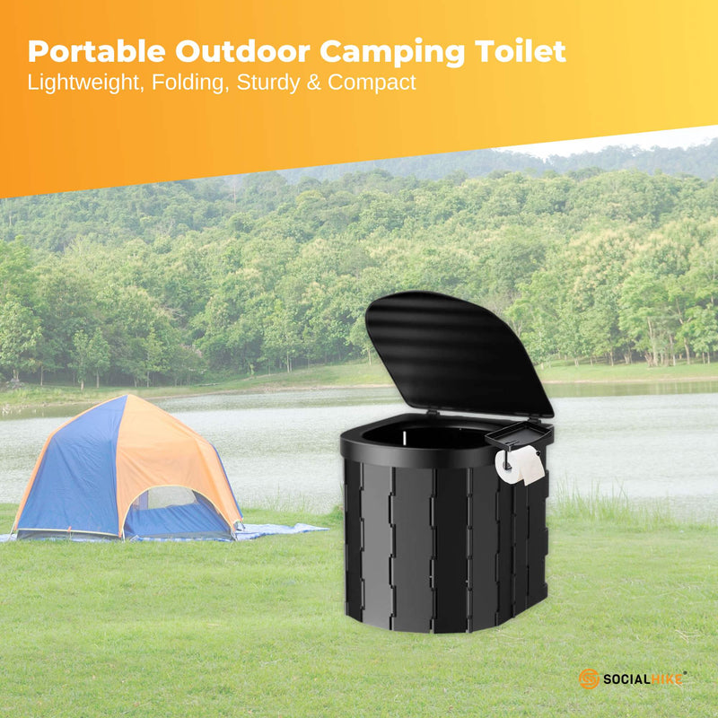 Load image into Gallery viewer, Social Hike Portable Folding Camping Toilet - Outdoor Lightweight Compact Potty
