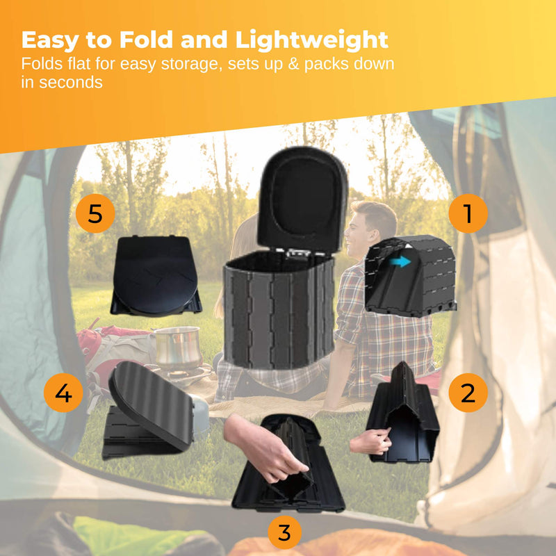 Load image into Gallery viewer, Social Hike Portable Folding Camping Toilet - Outdoor Lightweight Compact Potty
