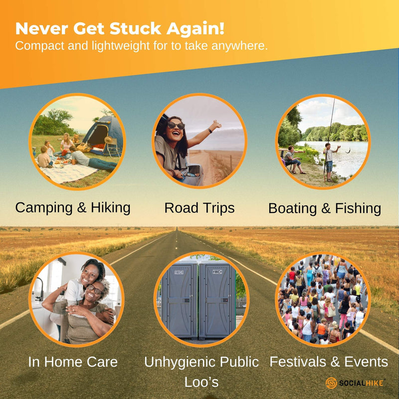 Load image into Gallery viewer, Social Hike Portable Folding Camping Toilet - Outdoor Lightweight Compact Potty
