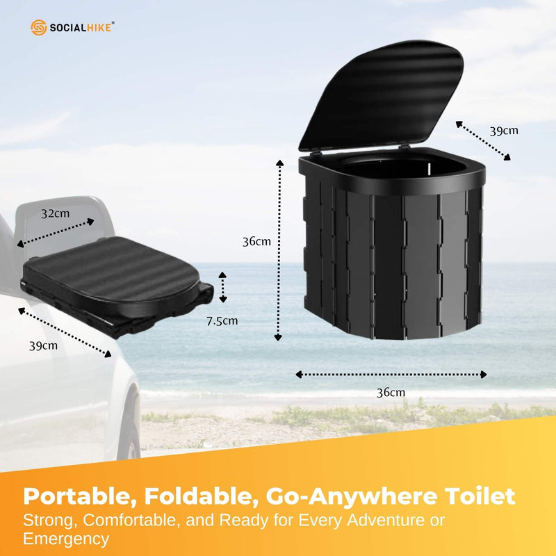 Load image into Gallery viewer, Social Hike Portable Folding Camping Toilet - Outdoor Lightweight Compact Potty
