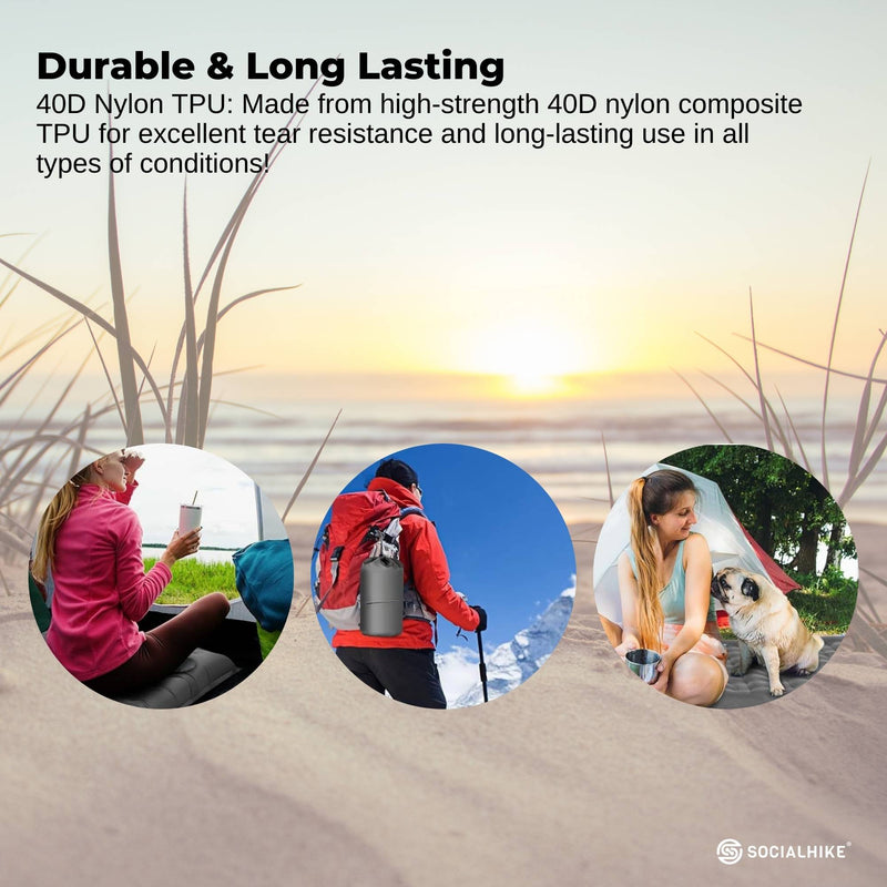 Load image into Gallery viewer, Social Hike Step-Inflating Camping Mattress Lightweight Waterproof Sleeping Grey
