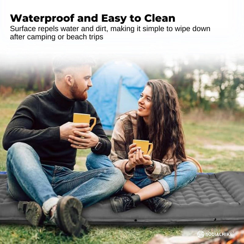 Load image into Gallery viewer, Social Hike Step-Inflating Camping Mattress Lightweight Waterproof Sleeping Grey
