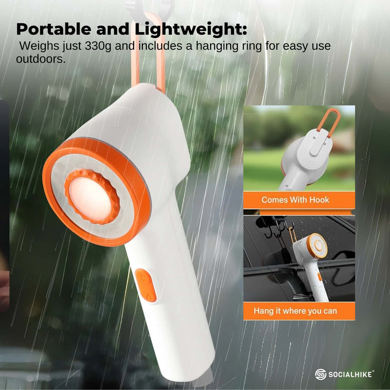 Load image into Gallery viewer, Social Hike Portable Camping Shower Head - Outdoor Rechargeable Pump LED Light
