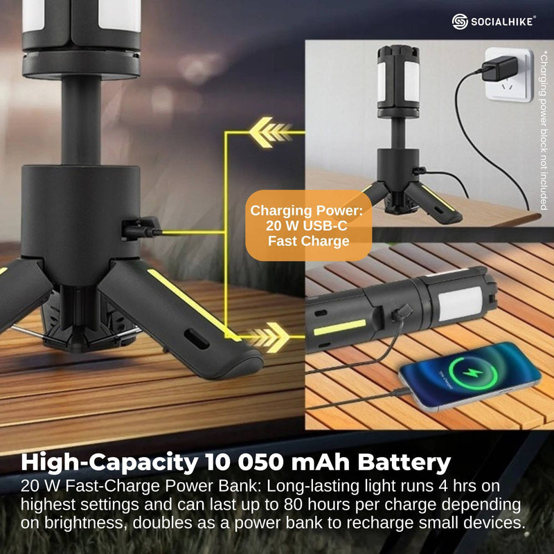 Load image into Gallery viewer, Social Hike Rechargeable Telescopic Camping Light - Outdoor LED 20W Lantern
