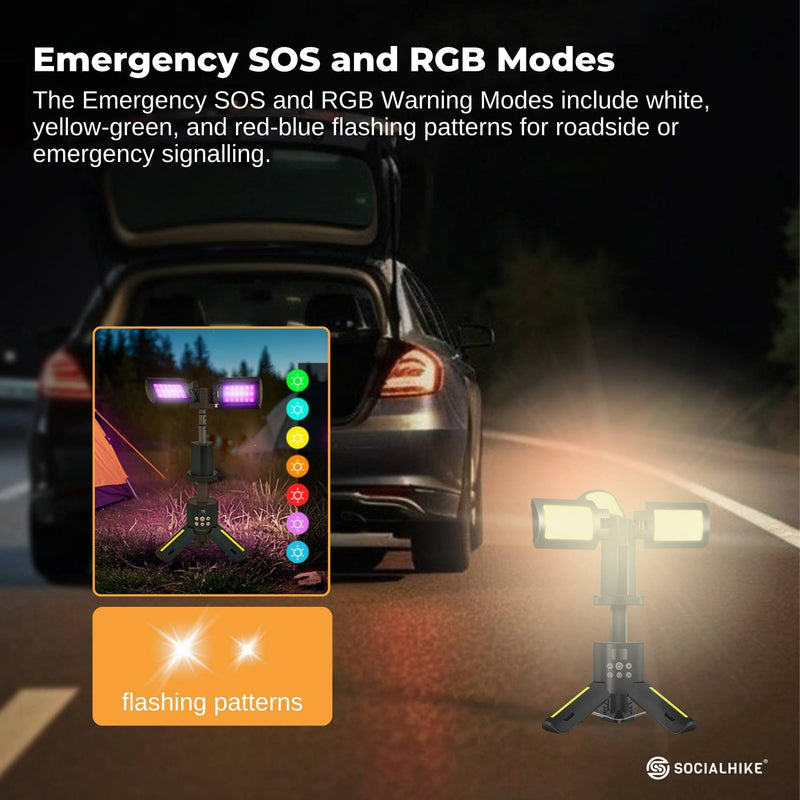 Load image into Gallery viewer, Social Hike Rechargeable Telescopic Camping Light - Outdoor LED 20W Lantern
