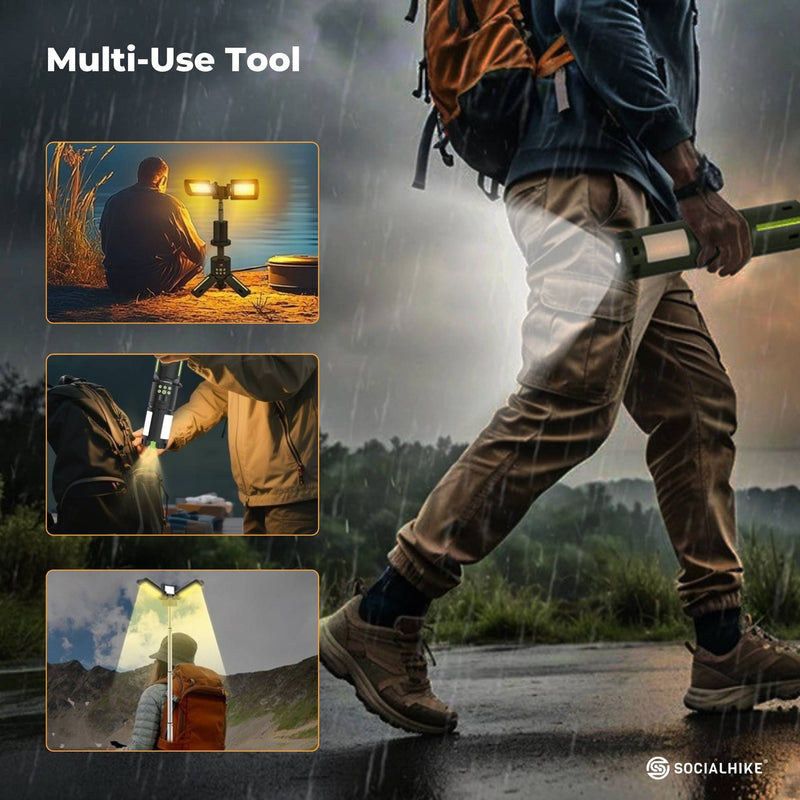 Load image into Gallery viewer, Social Hike Rechargeable Telescopic Camping Light - Outdoor LED 20W Lantern
