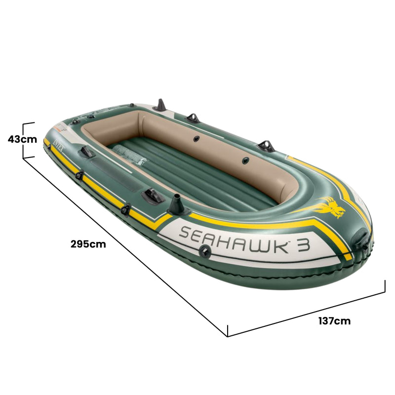 Load image into Gallery viewer, Intex Seahawk 3-person Inflatable Boat Set
