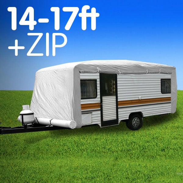 Load image into Gallery viewer, Wallaroo Caravan Cover With Side Zip Campervan 14-17 ft
