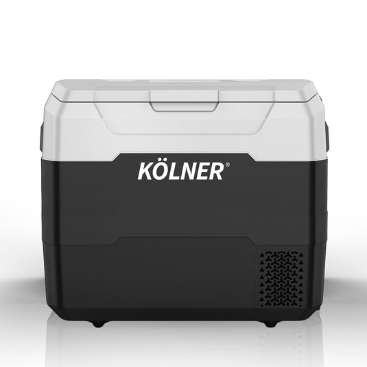 Kolner 50l Fridge Freezer Cooler 12/24/240v Camping Portable Esky Refrigerator With Trolley - Black