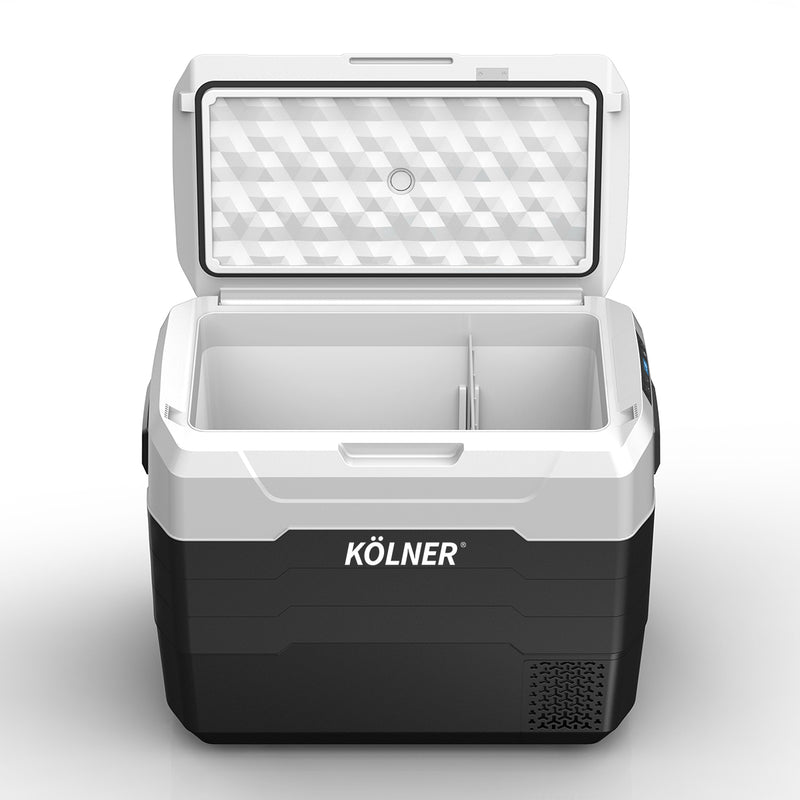 Load image into Gallery viewer, Kolner 50l Fridge Freezer Cooler 12/24/240v Camping Portable Esky Refrigerator With Trolley - Black
