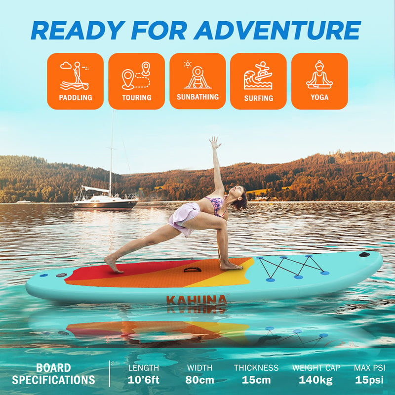 Load image into Gallery viewer, Kahuna Hana Inflatable Stand Up Paddle Board 10ft6in iSUP Accessories
