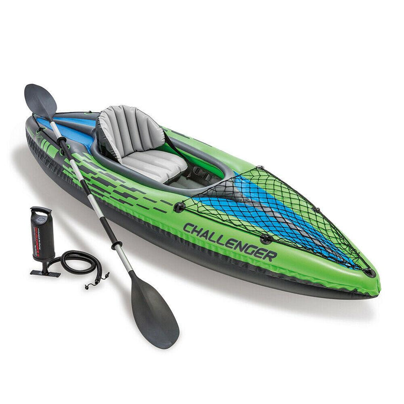 Load image into Gallery viewer, Intex Sports Challenger K1 Inflatable Kayak 1 Seat Floating Boat Oars River Lake 68305NP
