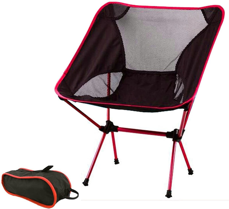 Load image into Gallery viewer, Ultralight Aluminum Alloy Folding Camping Camp Chair Outdoor Hiking Red
