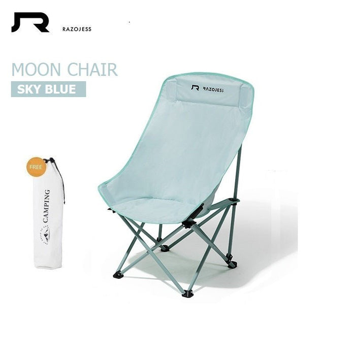 Load image into Gallery viewer, RAZOJESS Enlarged Moon Chair for Outdoor Camping Fishing Picnic Sky Blue
