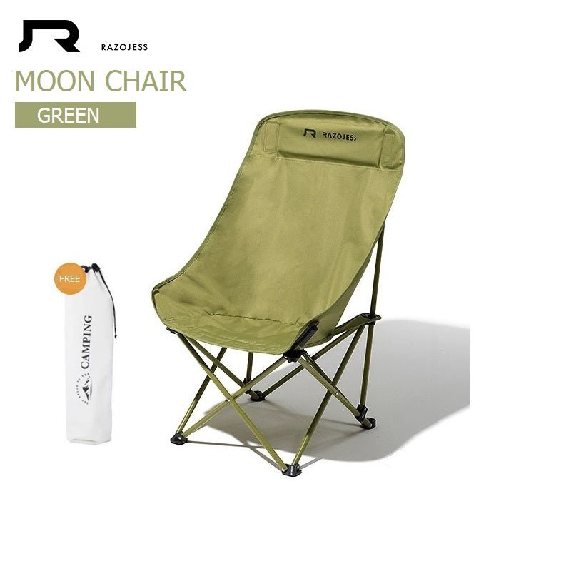 Load image into Gallery viewer, RAZOJESS Enlarged Moon Chair for Outdoor Camping Fishing Picnic  Green
