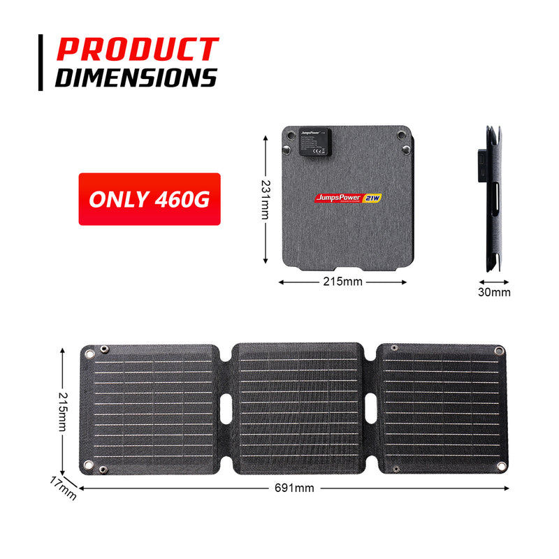 Load image into Gallery viewer, 21W Solar Panel Portable Charger JumpsPower Power Generator Foldable
