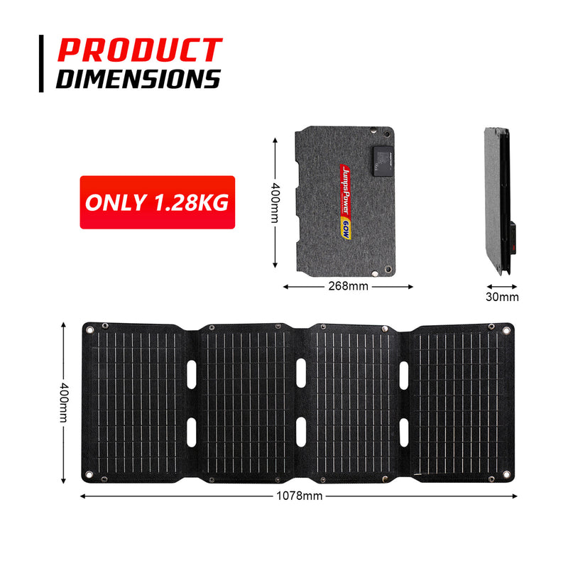 Load image into Gallery viewer, 60W Solar Panel Portable Charger JumpsPower Power Generator Foldable
