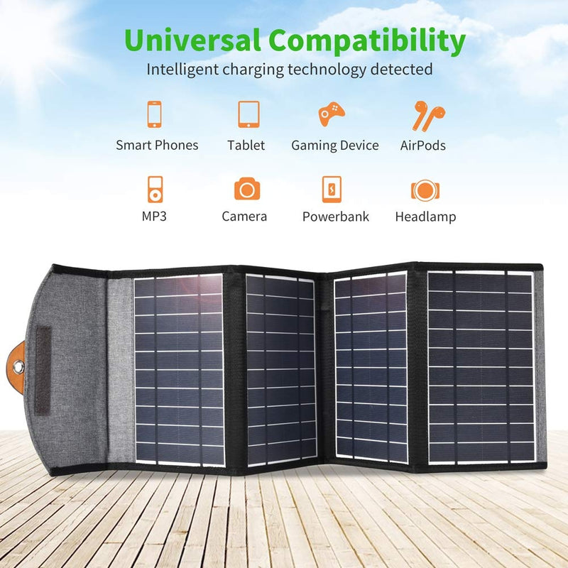 Load image into Gallery viewer, CHOETECH SC005 22W Portable Waterproof Foldable Solar Panel Charger (Dual USB Ports)
