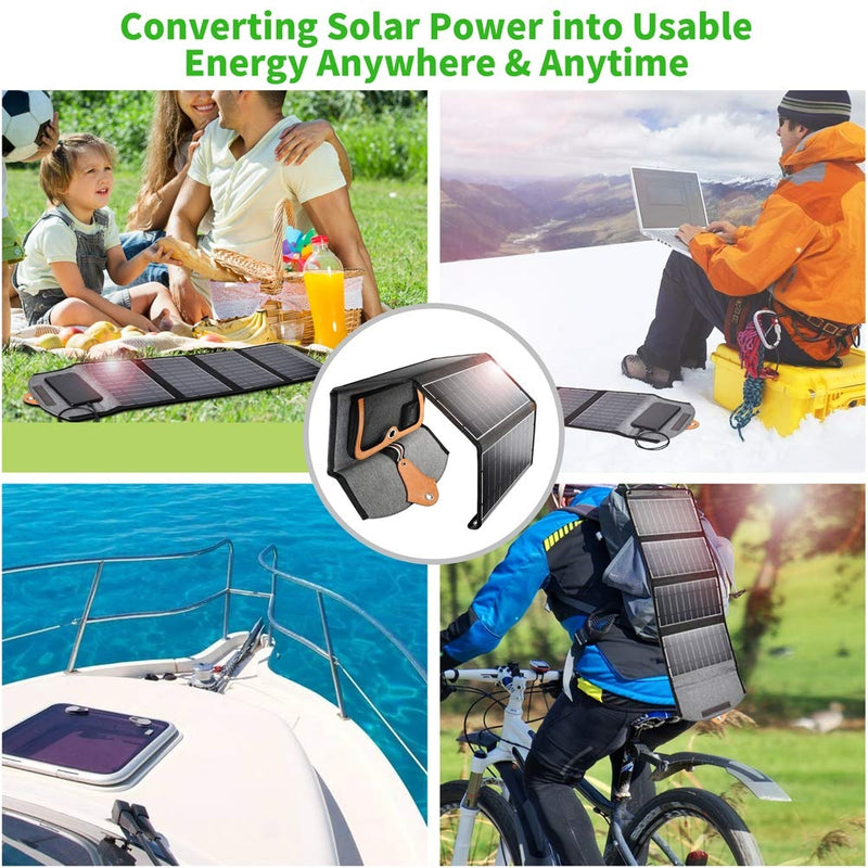 Load image into Gallery viewer, CHOETECH SC005 22W Portable Waterproof Foldable Solar Panel Charger (Dual USB Ports)
