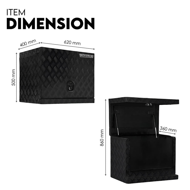 Load image into Gallery viewer, Black Aluminium Generator Toolbox Ute Tool Box Trailer Canopy Tool Box 62x40x50 cm
