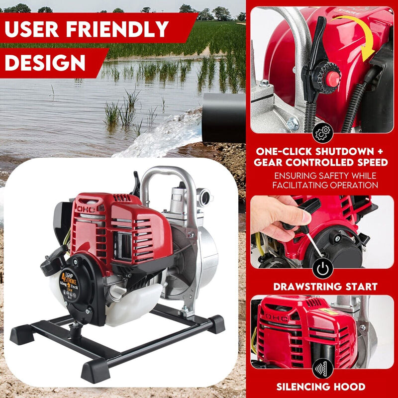 Load image into Gallery viewer, Portable 4-Stroke Petrol Water Pump 1.6HP
