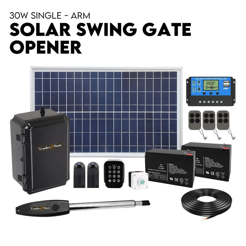 Load image into Gallery viewer, Swing Gate Opener Automatic Full Solar Power Kit Remote Control
