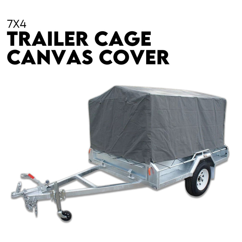 Load image into Gallery viewer, Box Cage Trailer Cover Canvas Tarp for 7x4 600mm High Cage Premium Quality 2 ft
