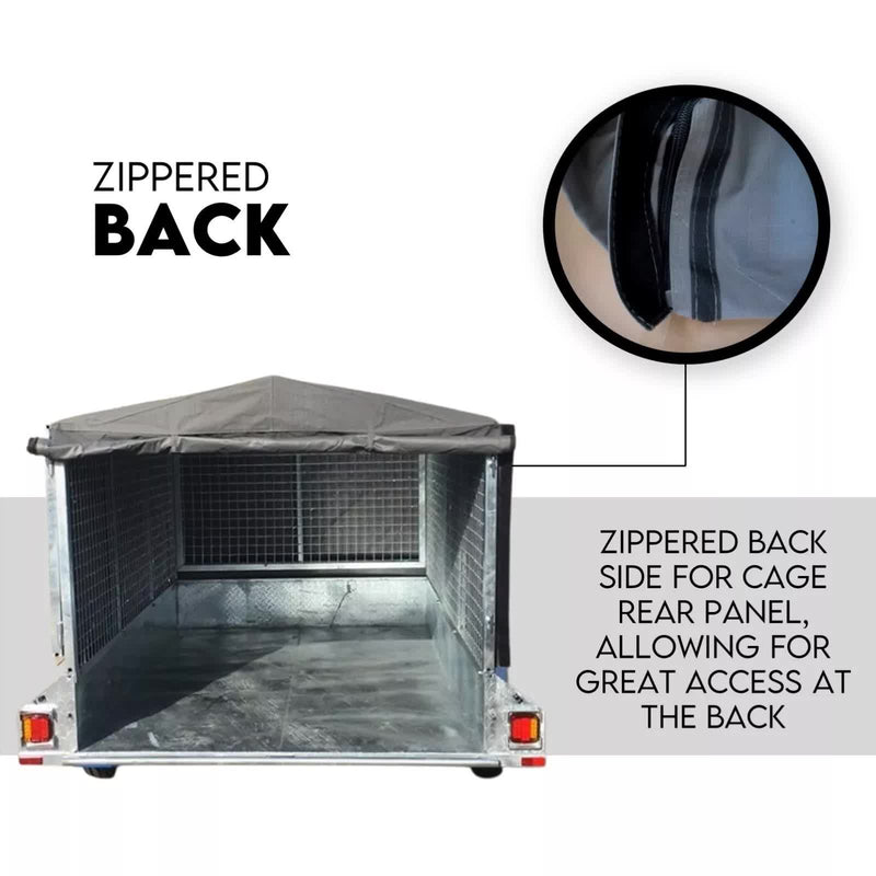 Load image into Gallery viewer, 8X5 BOX TRAILER CAGE CANVAS COVER (900mm) 3 FOOT Thick Rip Resistant Waterproof
