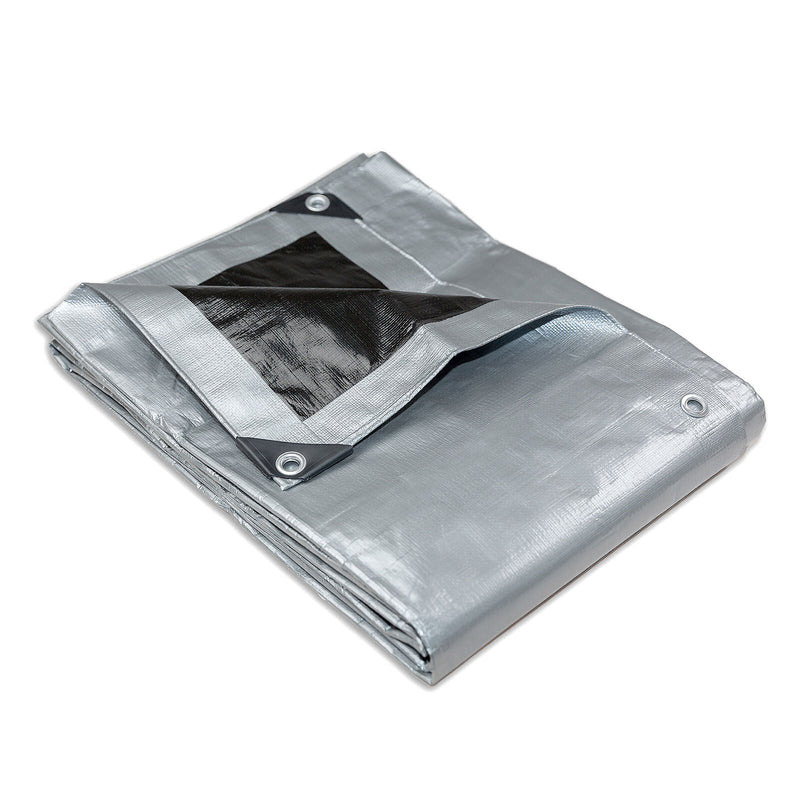 Load image into Gallery viewer, Heavy Duty Silver Black Tarp Tarpaulin 3.6x4.9m
