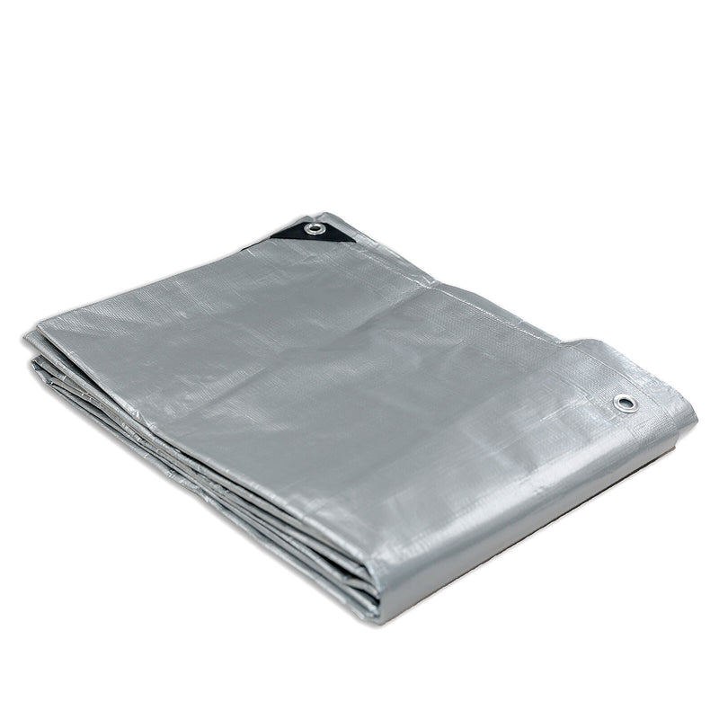 Load image into Gallery viewer, Heavy Duty Silver Black Tarp Tarpaulin 4.9x7.3m
