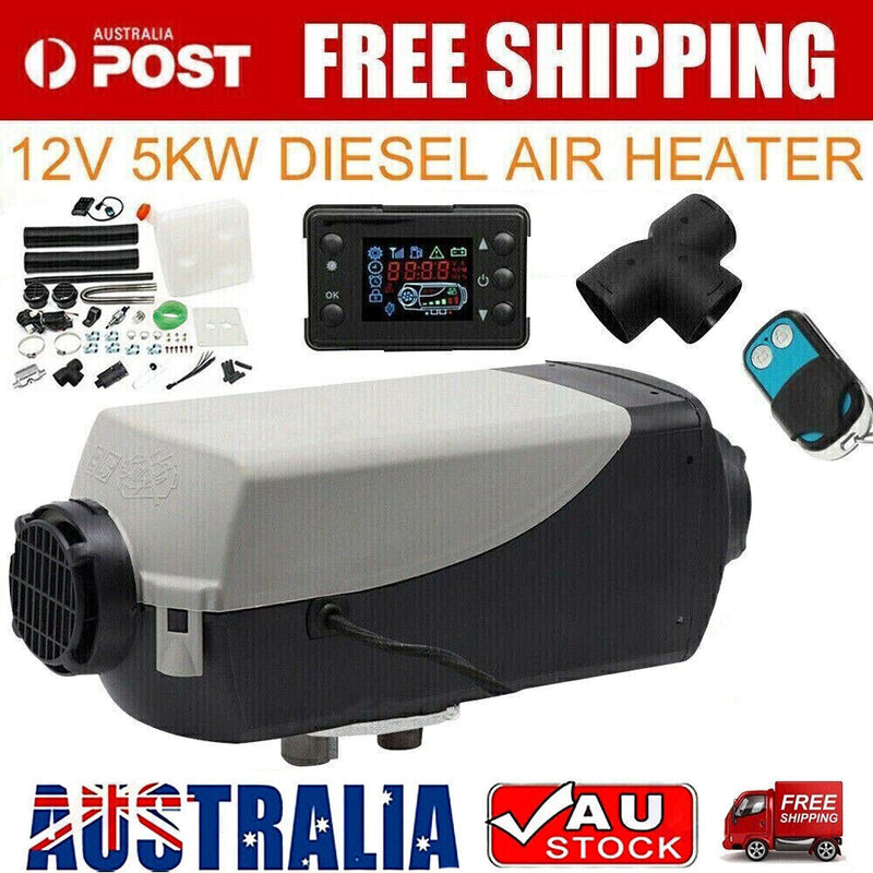 Load image into Gallery viewer, Diesel Air Heater 12V 5KW LCD Display Tank Remote Control Thermostat Caravan Motorhome 10L
