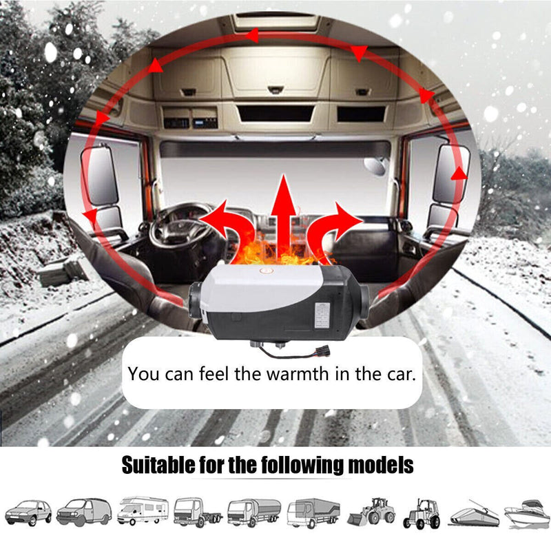 Load image into Gallery viewer, Diesel Air Heater 12V 5KW LCD Display Tank Remote Control Thermostat Caravan Motorhome 10L
