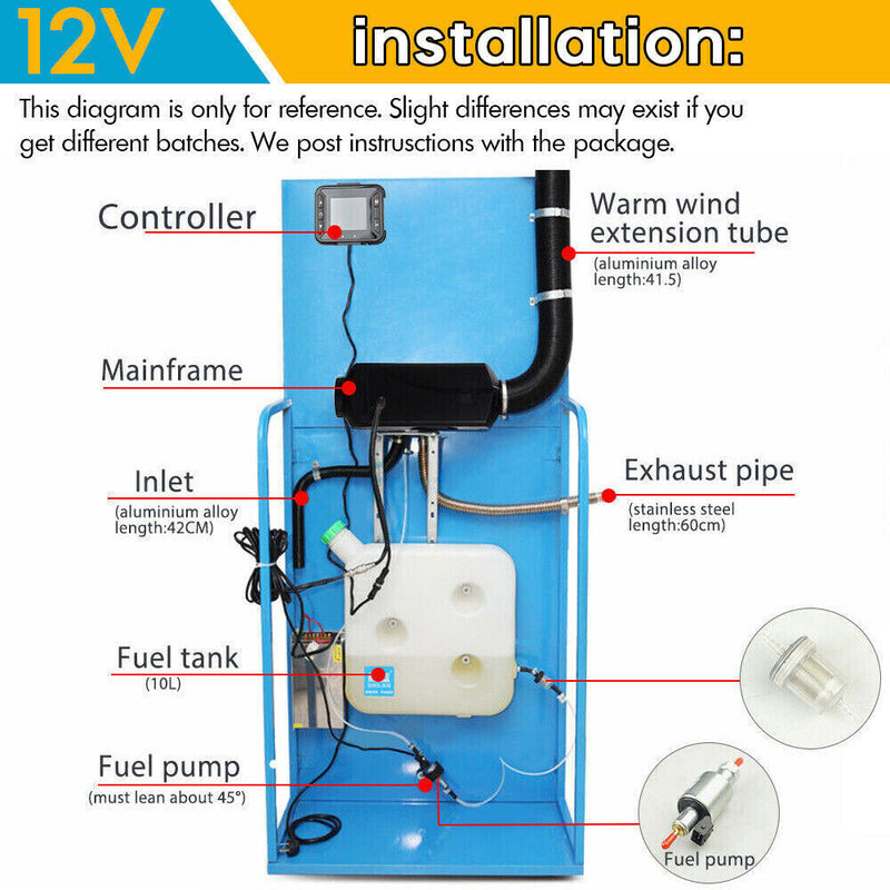 Load image into Gallery viewer, Diesel Air Heater 12V 5KW LCD Display Tank Remote Control Thermostat Caravan Motorhome 10L
