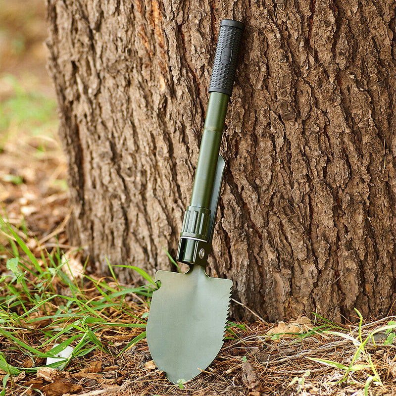 Load image into Gallery viewer, Survival Spade Camping Compass Mini Folding Shovel comes with carrying pouch
