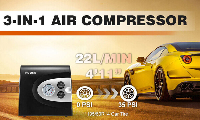 Load image into Gallery viewer, NOONE 3 IN 1 Air Compressor Tire Inflator 12V Portable Car Tire Inflator Pump
