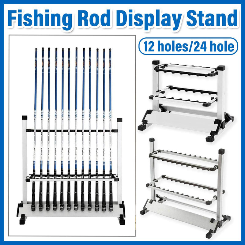Load image into Gallery viewer, 12/24 Hole Multi Functional Fishing Rod Holder Storage Rack Display Organizer - 12Holes
