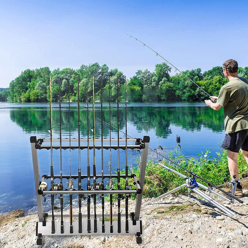 Load image into Gallery viewer, 12/24 Hole Multi Functional Fishing Rod Holder Storage Rack Display Organizer - 12Holes
