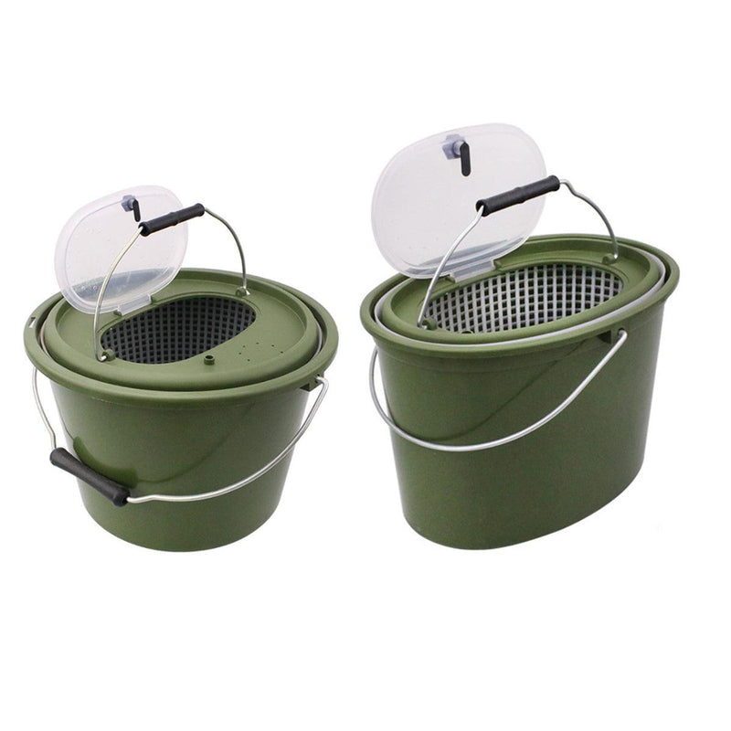 Load image into Gallery viewer, Portable Double Live Fish Bucket Breathable Fish Storage Container for Fishing - S
