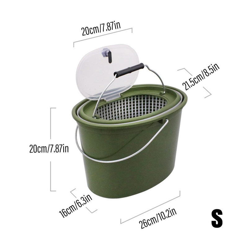 Load image into Gallery viewer, Portable Double Live Fish Bucket Breathable Fish Storage Container for Fishing - S
