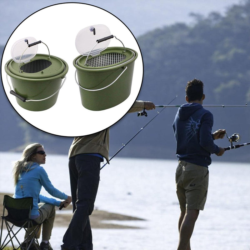 Load image into Gallery viewer, Portable Double Live Fish Bucket Breathable Fish Storage Container for Fishing - S
