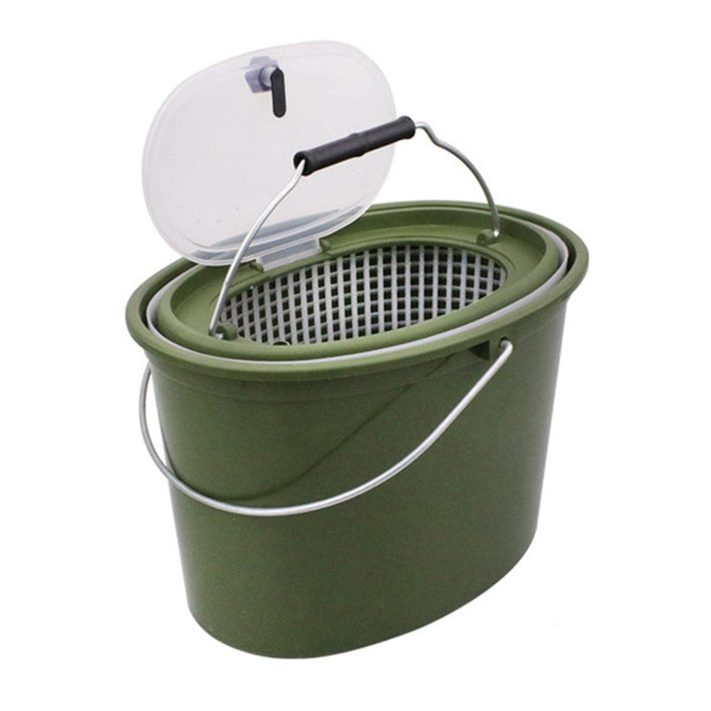 Load image into Gallery viewer, Portable Double Live Fish Bucket Breathable Fish Storage Container for Fishing - S
