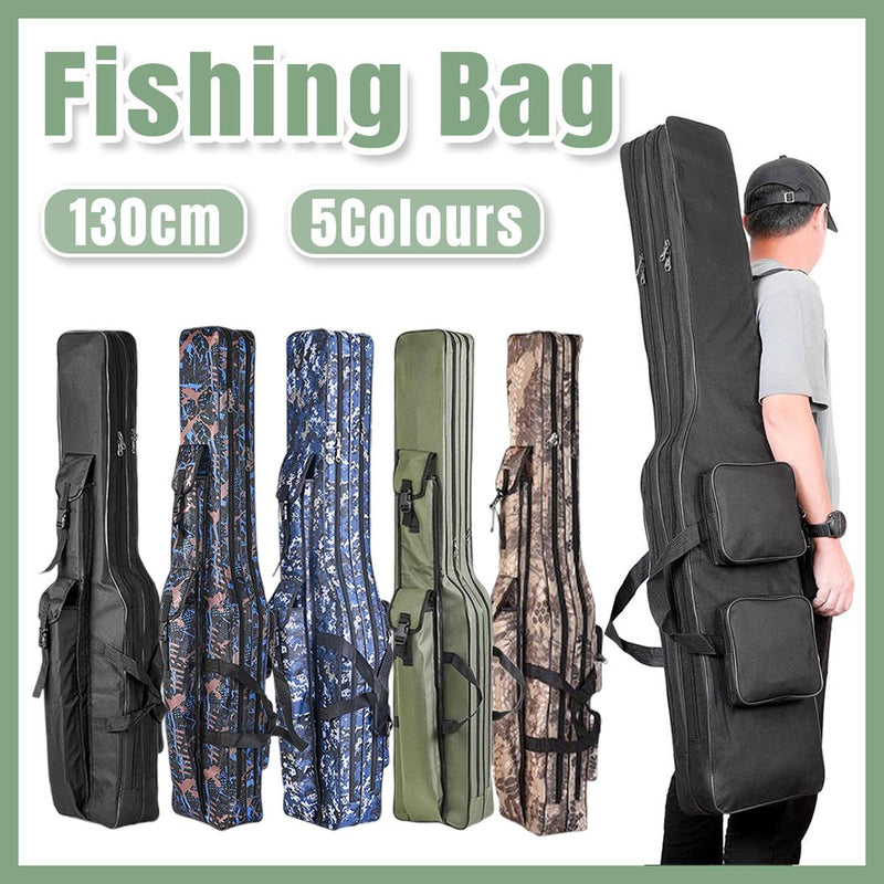 Load image into Gallery viewer, 130cm Big Belly Fishing Tackle Bag Rod Storage Carry Case Outdoor Fishing Bag - Black
